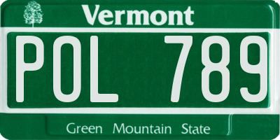 VT license plate POL789