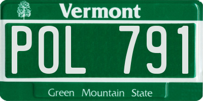 VT license plate POL791