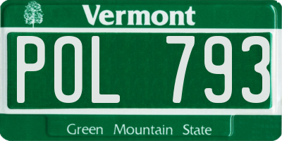 VT license plate POL793
