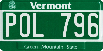 VT license plate POL796