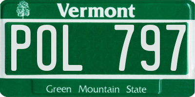 VT license plate POL797