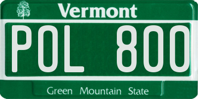 VT license plate POL800