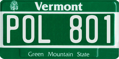 VT license plate POL801