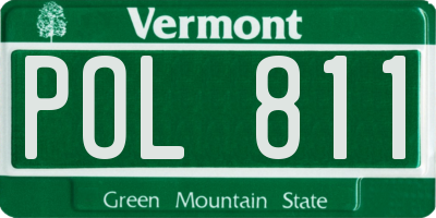 VT license plate POL811