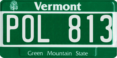 VT license plate POL813