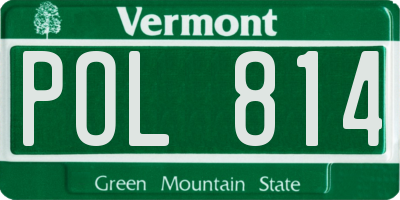 VT license plate POL814