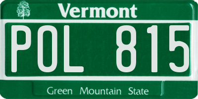 VT license plate POL815