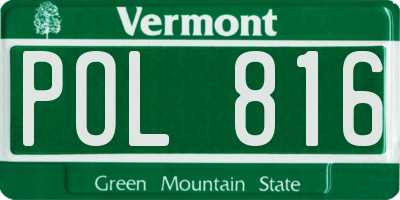 VT license plate POL816