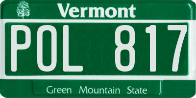 VT license plate POL817