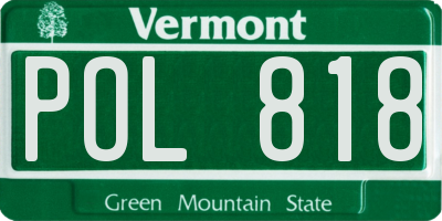 VT license plate POL818