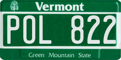 VT license plate POL822