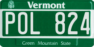 VT license plate POL824