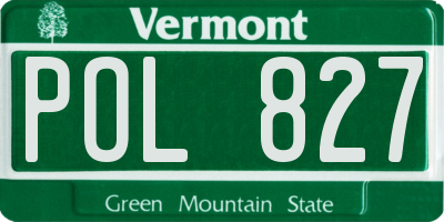 VT license plate POL827