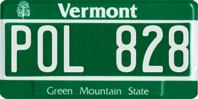 VT license plate POL828