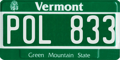 VT license plate POL833