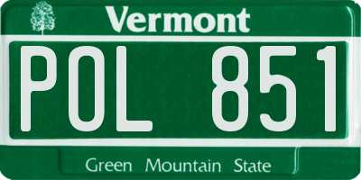VT license plate POL851