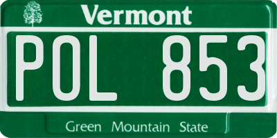VT license plate POL853