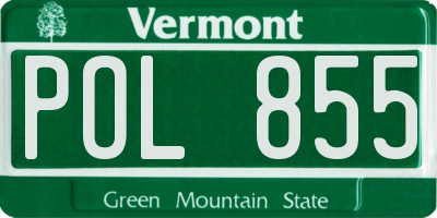VT license plate POL855