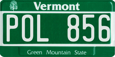 VT license plate POL856