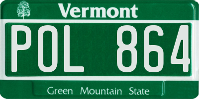 VT license plate POL864