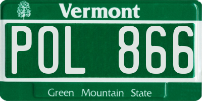 VT license plate POL866