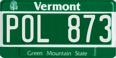 VT license plate POL873