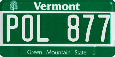 VT license plate POL877