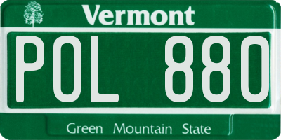 VT license plate POL880