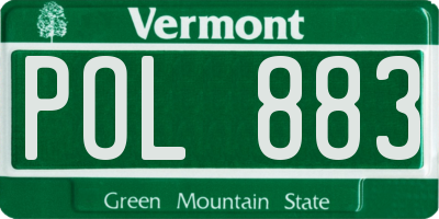 VT license plate POL883