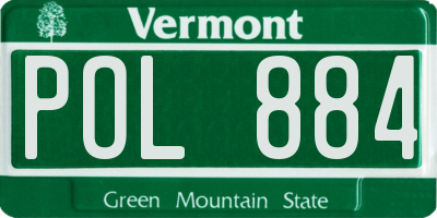 VT license plate POL884