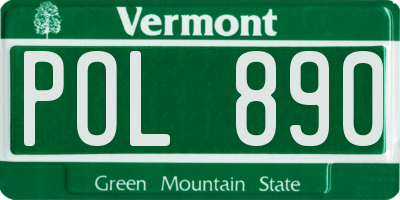 VT license plate POL890
