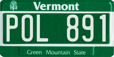 VT license plate POL891