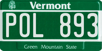 VT license plate POL893