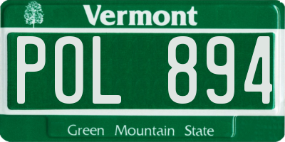 VT license plate POL894