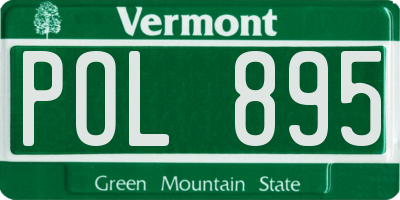 VT license plate POL895