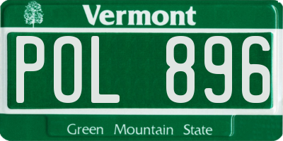 VT license plate POL896