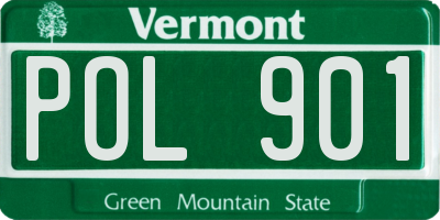 VT license plate POL901