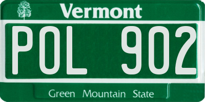 VT license plate POL902