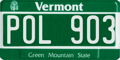 VT license plate POL903