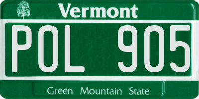 VT license plate POL905
