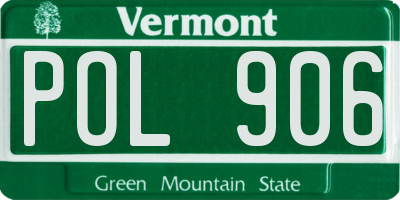VT license plate POL906