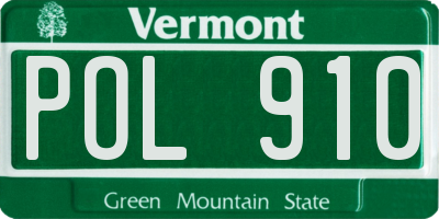 VT license plate POL910