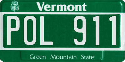 VT license plate POL911