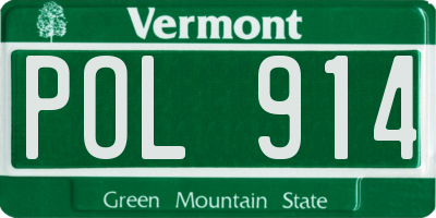 VT license plate POL914