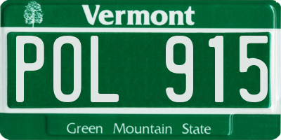 VT license plate POL915