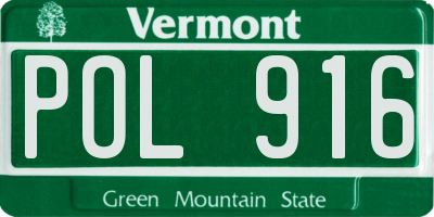 VT license plate POL916