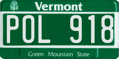 VT license plate POL918