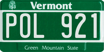 VT license plate POL921