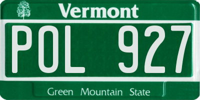 VT license plate POL927