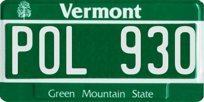 VT license plate POL930